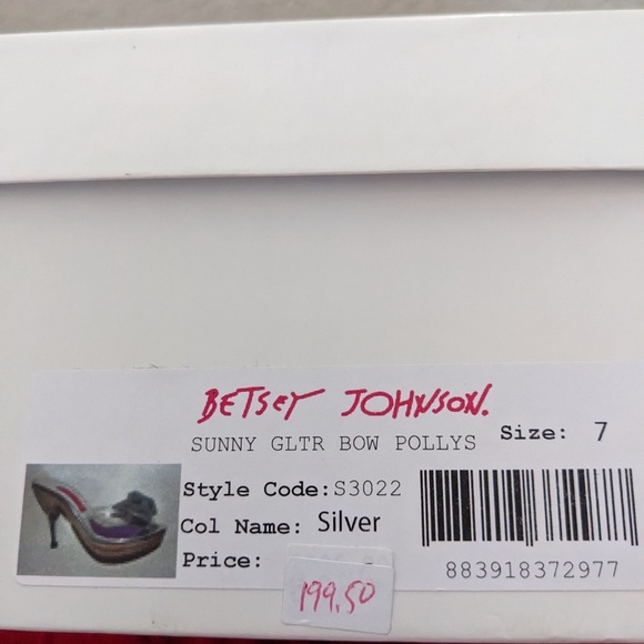 Vintage Betsey Johnson silver sunny glitter bow size 7. - Picture 4 of 4